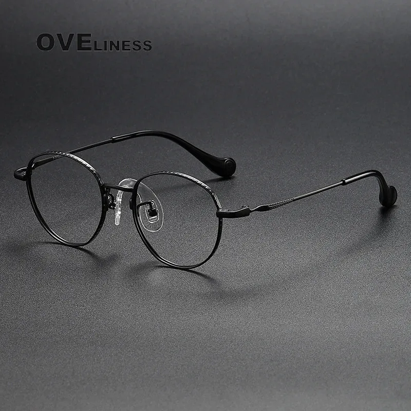 Oveliness Unisex Full Rim Round Titanium Eyeglasses 80950