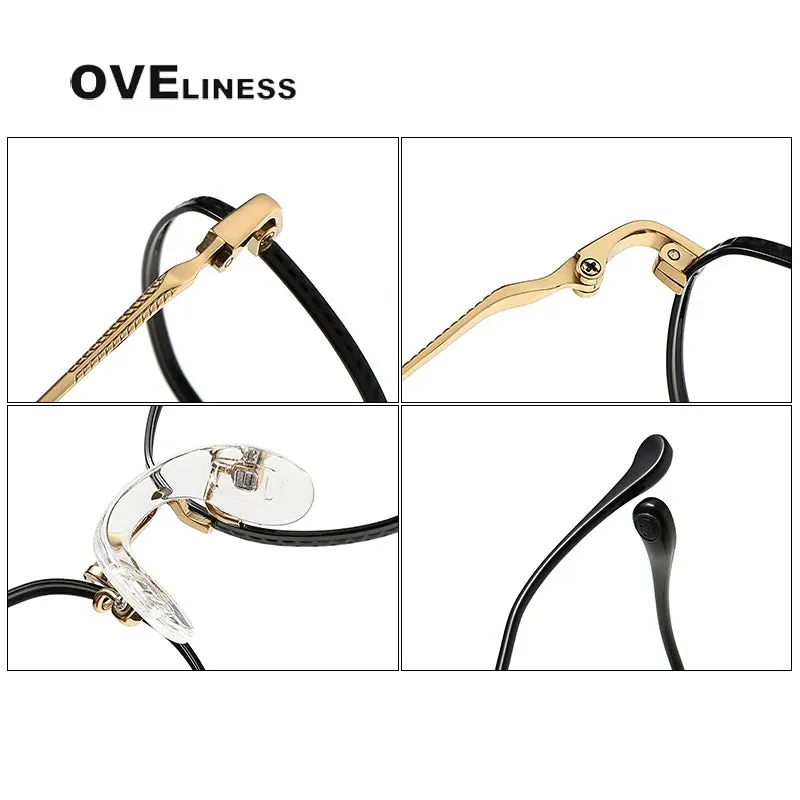 Oveliness Unisex Full Rim Round Titanium Eyeglasses 80950