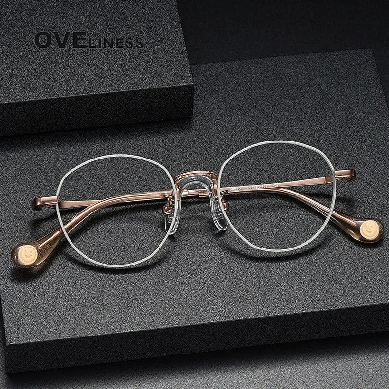 Oveliness Unisex Full Rim Round Titanium Eyeglasses 80950