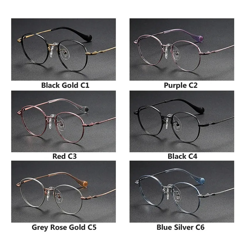 Oveliness Unisex Full Rim Round Titanium Eyeglasses 80950
