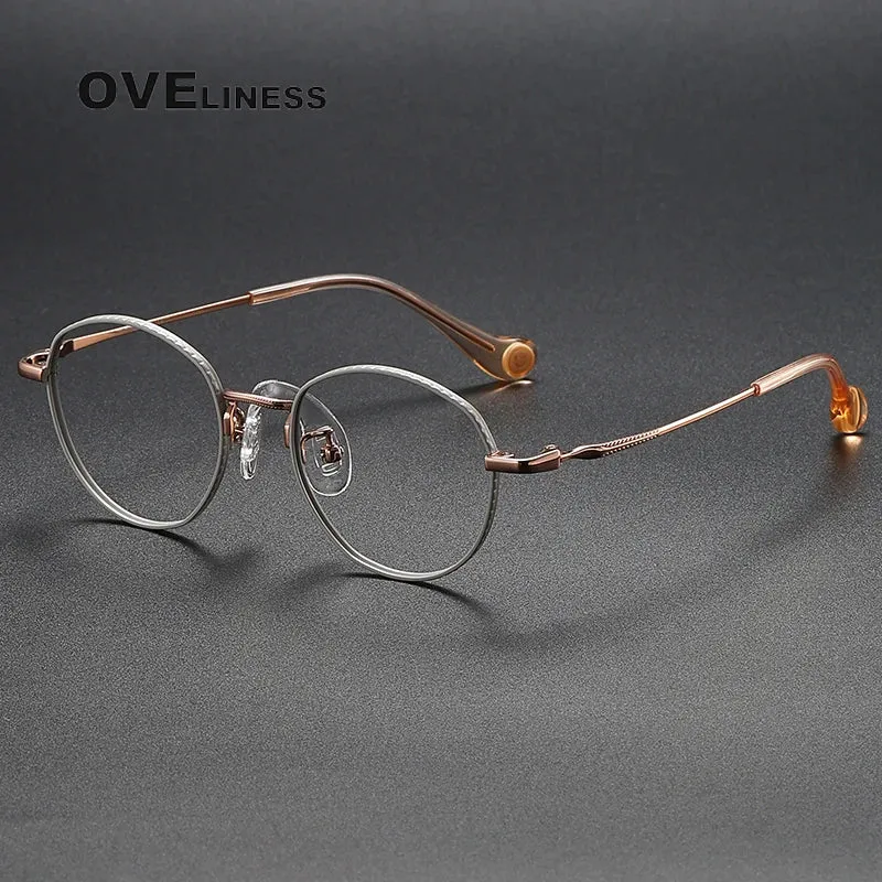 Oveliness Unisex Full Rim Round Titanium Eyeglasses 80950