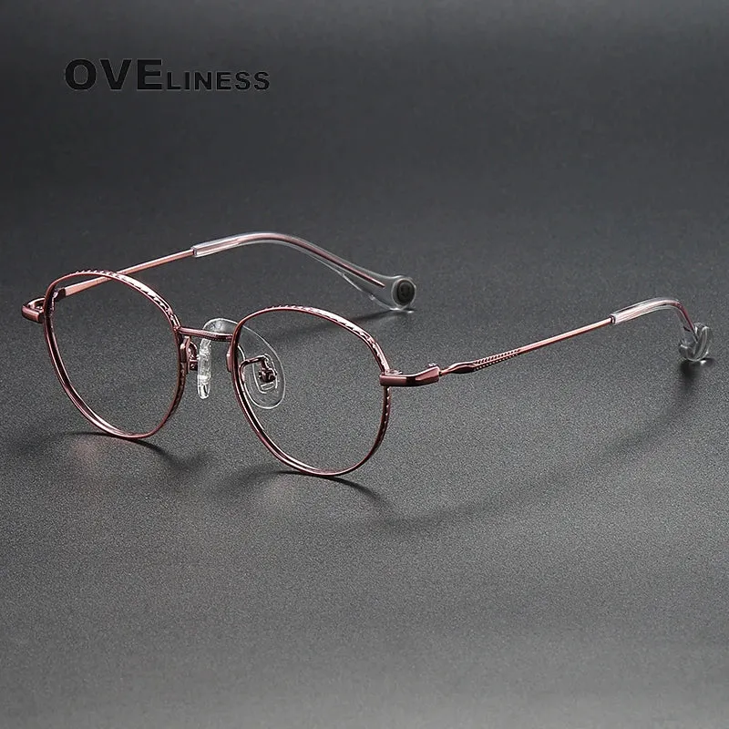 Oveliness Unisex Full Rim Round Titanium Eyeglasses 80950