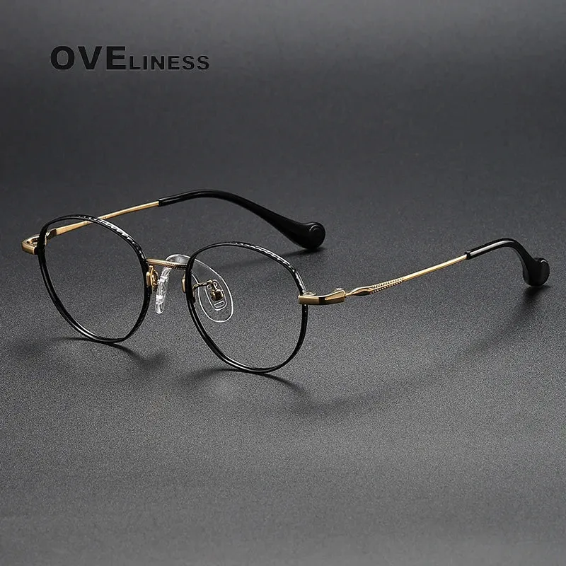 Oveliness Unisex Full Rim Round Titanium Eyeglasses 80950