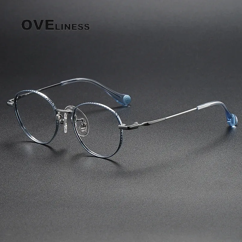 Oveliness Unisex Full Rim Round Titanium Eyeglasses 80950