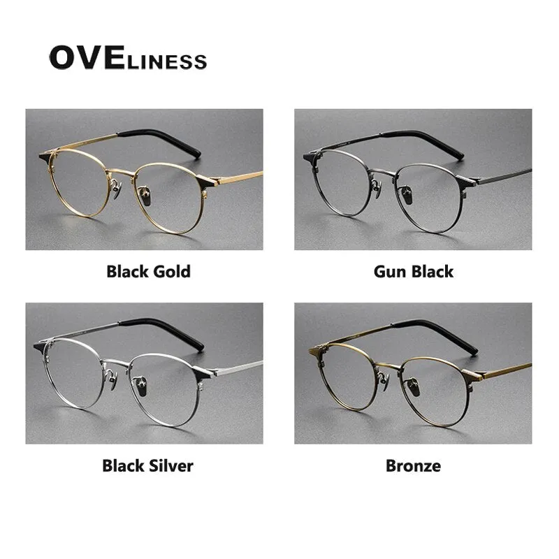 Oveliness Unisex Full Rim Round Titanium Eyeglasses 960