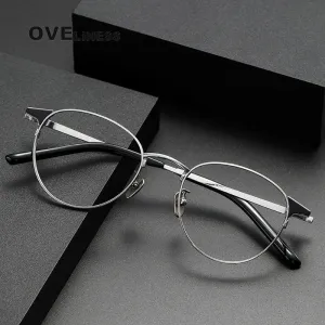 Oveliness Unisex Full Rim Round Titanium Eyeglasses 960