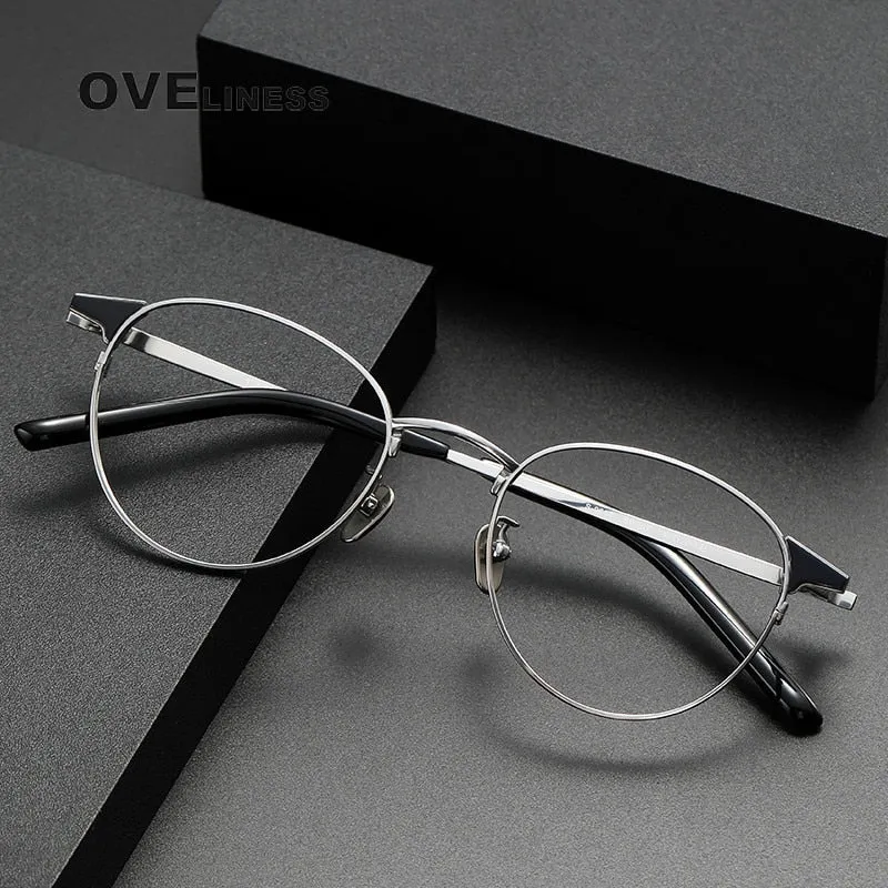 Oveliness Unisex Full Rim Round Titanium Eyeglasses 960