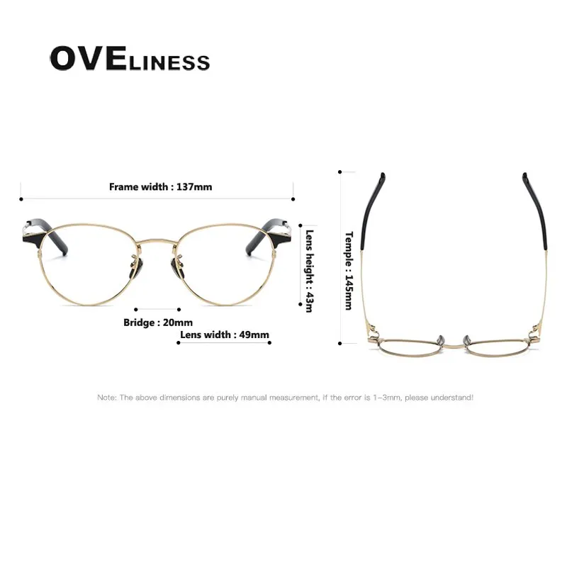Oveliness Unisex Full Rim Round Titanium Eyeglasses 960