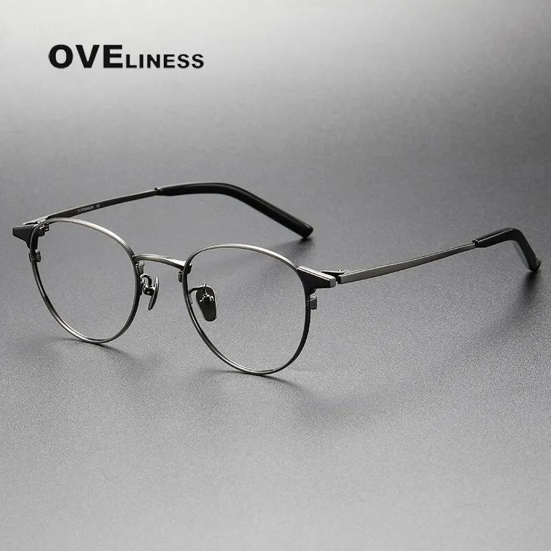 Oveliness Unisex Full Rim Round Titanium Eyeglasses 960