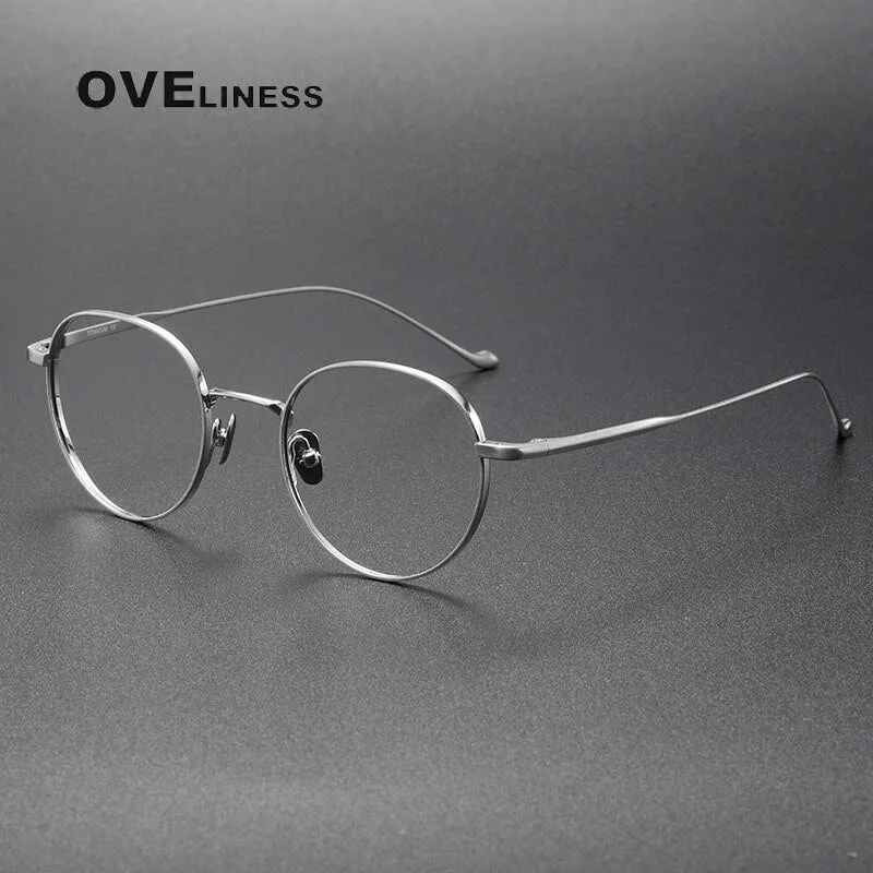Oveliness Unisex Full Rim Round Titanium Eyeglasses Chordc