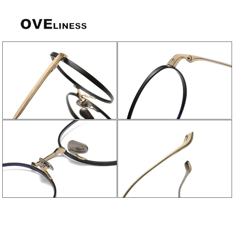 Oveliness Unisex Full Rim Round Titanium Eyeglasses Chordc