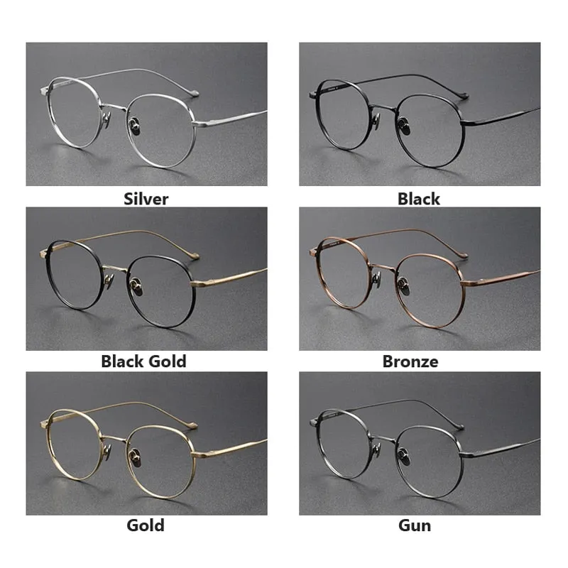 Oveliness Unisex Full Rim Round Titanium Eyeglasses Chordc