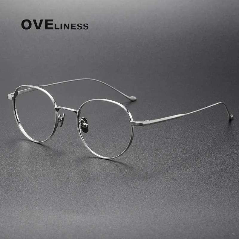 Oveliness Unisex Full Rim Round Titanium Eyeglasses Chordc