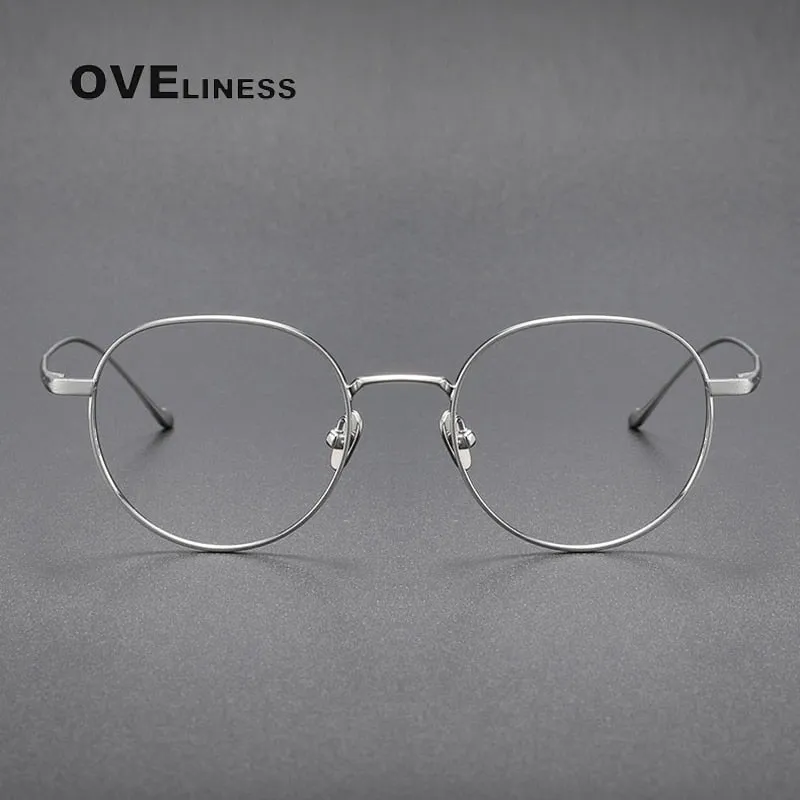 Oveliness Unisex Full Rim Round Titanium Eyeglasses Chordc