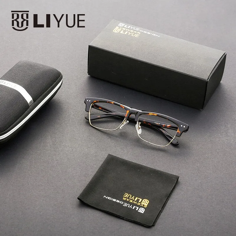 Oveliness Unisex Full Rim Square Acetate Alloy Eyeglasses