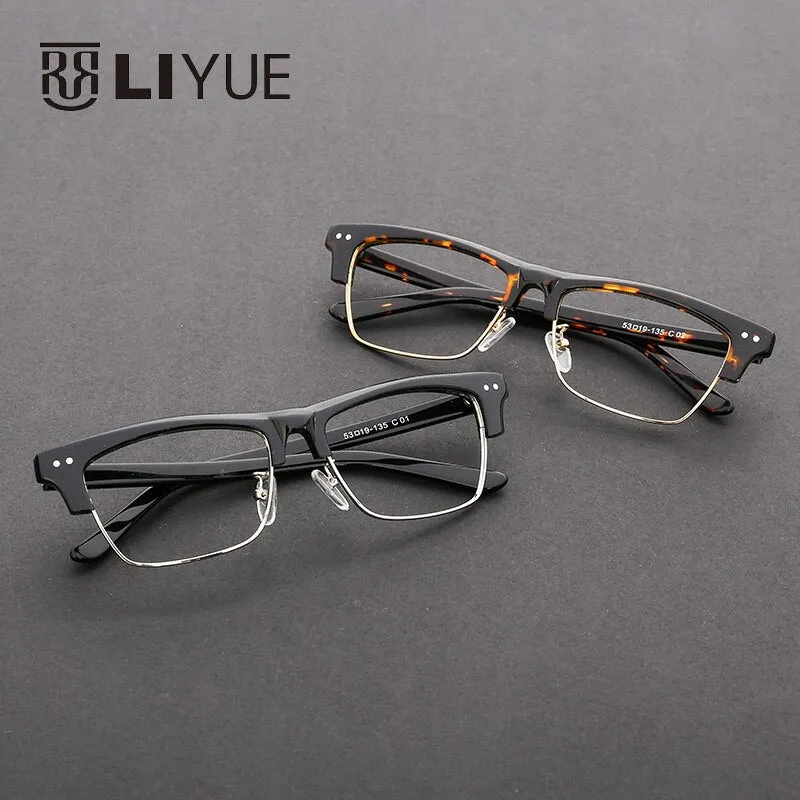Oveliness Unisex Full Rim Square Acetate Alloy Eyeglasses
