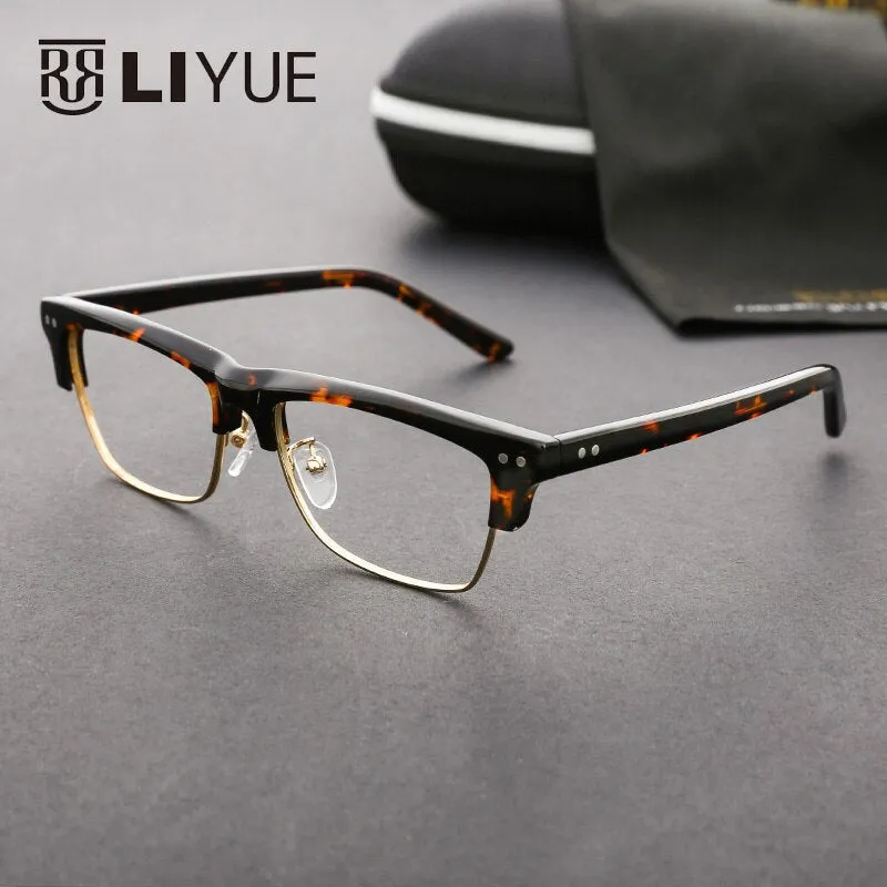 Oveliness Unisex Full Rim Square Acetate Alloy Eyeglasses