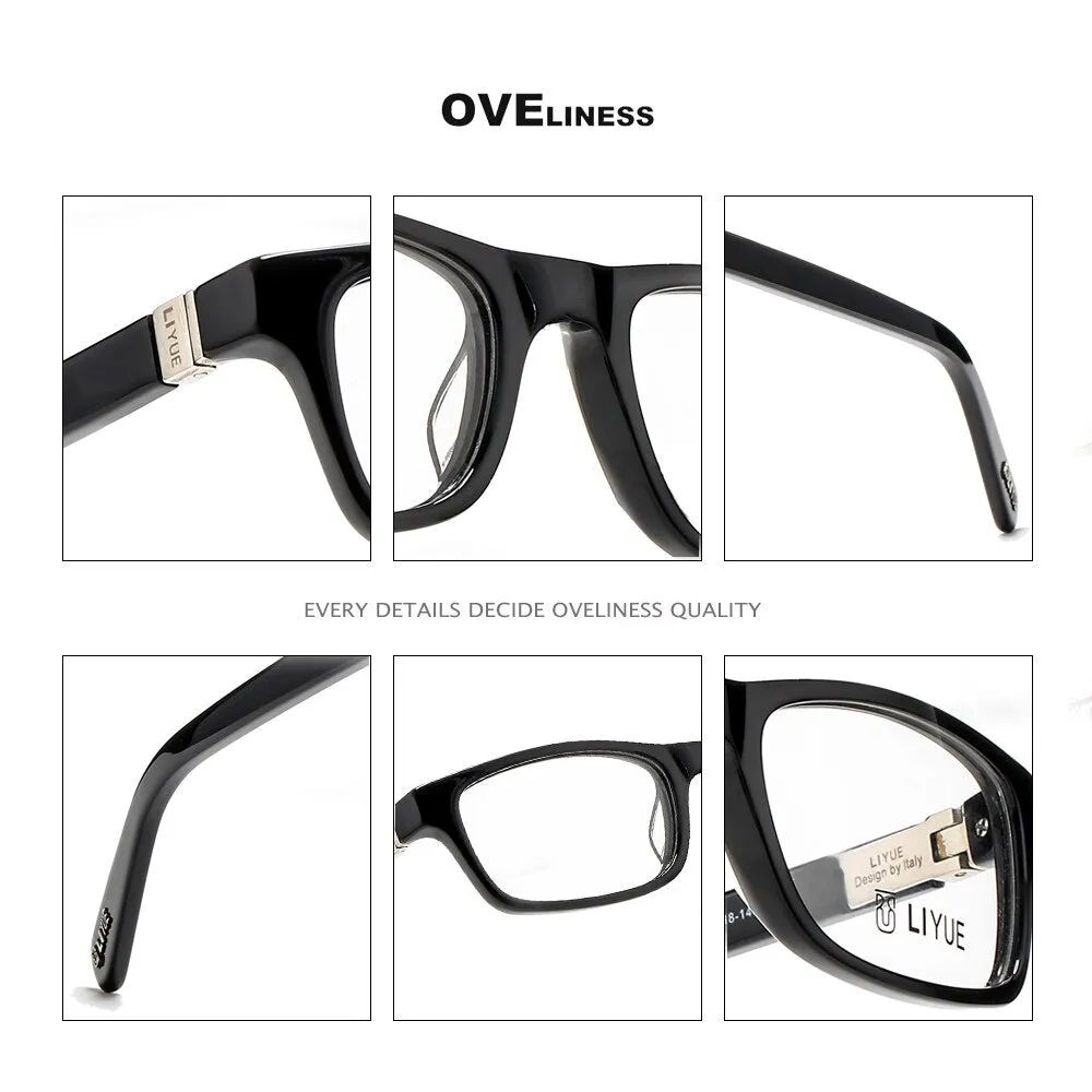 Oveliness Unisex Full Rim Square Acetate Eyeglasses Lb01