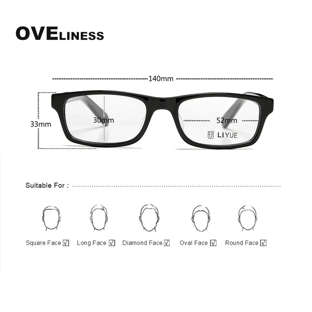 Oveliness Unisex Full Rim Square Acetate Eyeglasses Lb01