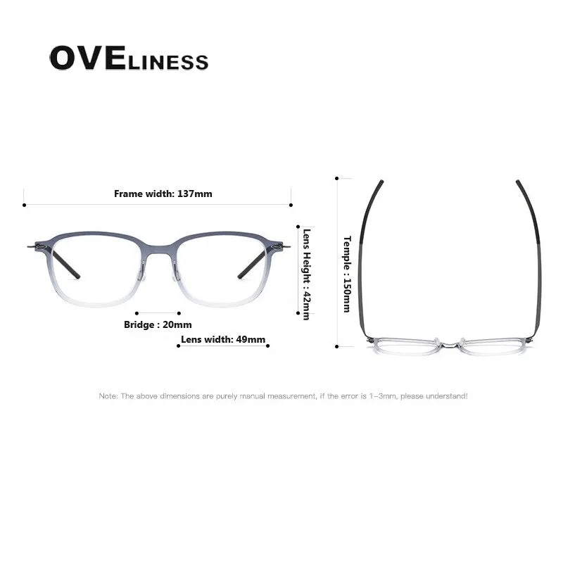 Oveliness Unisex Full Rim Square Acetate Titanium Eyeglasses 6510
