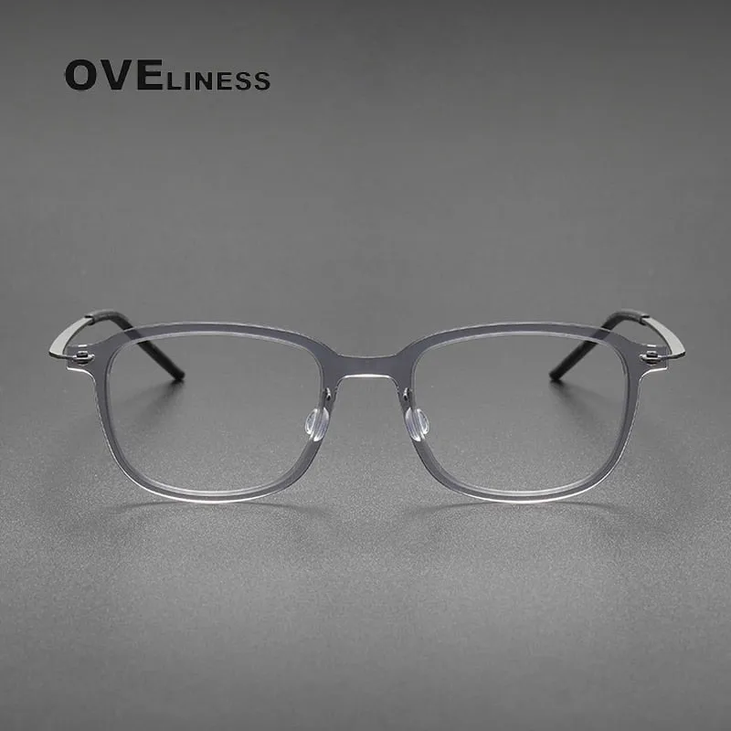 Oveliness Unisex Full Rim Square Acetate Titanium Eyeglasses 6510