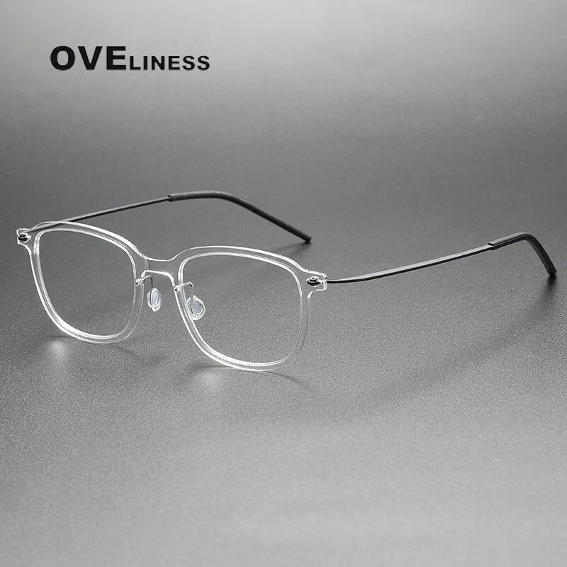 Oveliness Unisex Full Rim Square Acetate Titanium Eyeglasses 6510