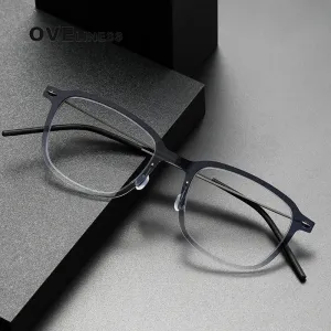 Oveliness Unisex Full Rim Square Acetate Titanium Eyeglasses 6510