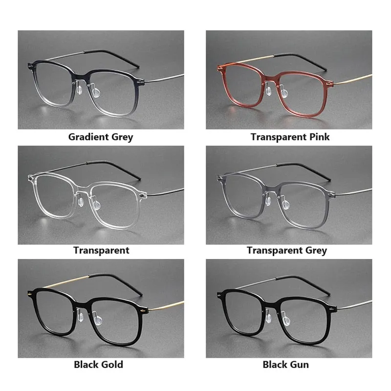 Oveliness Unisex Full Rim Square Acetate Titanium Eyeglasses 6510