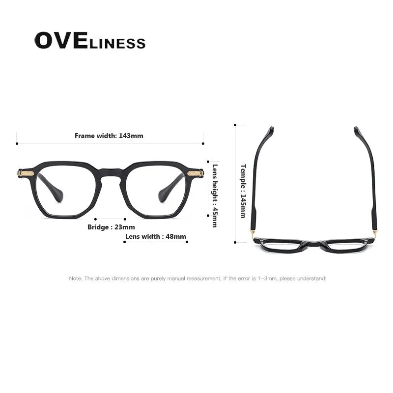 Oveliness Unisex Full Rim Square Acetate Titanium Eyeglasses 80855