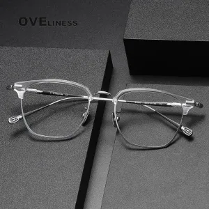 Oveliness Unisex Full Rim Square Acetate Titanium Eyeglasses 80900