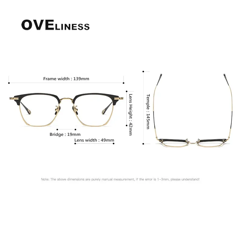 Oveliness Unisex Full Rim Square Acetate Titanium Eyeglasses 80900