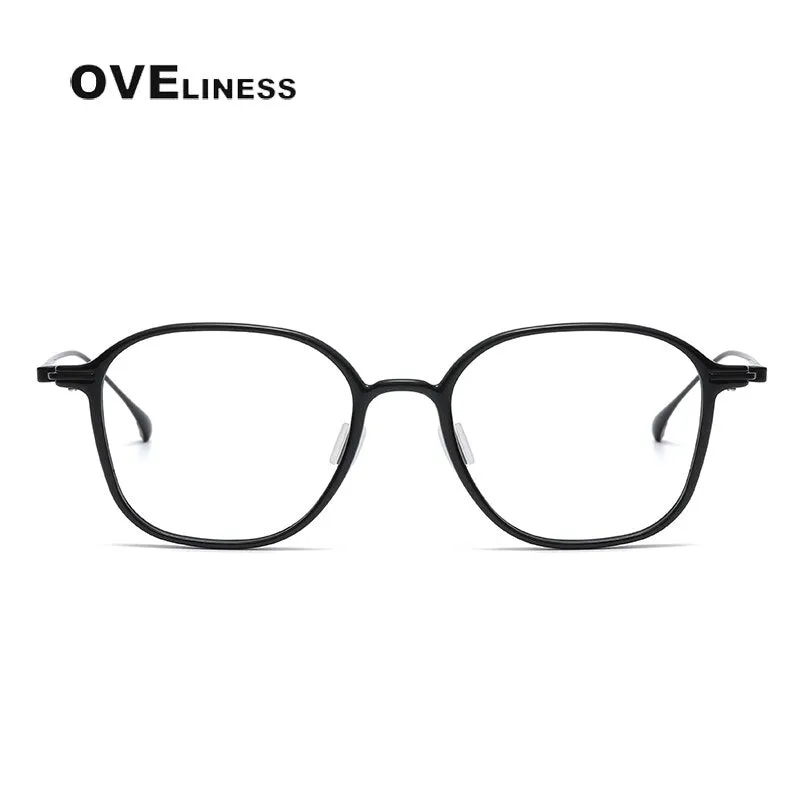 Oveliness Unisex Full Rim Square Acetate Titanium Eyeglasses 8641
