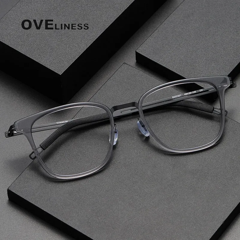 Oveliness Unisex Full Rim Square Titanium Eyeglasses 8202301