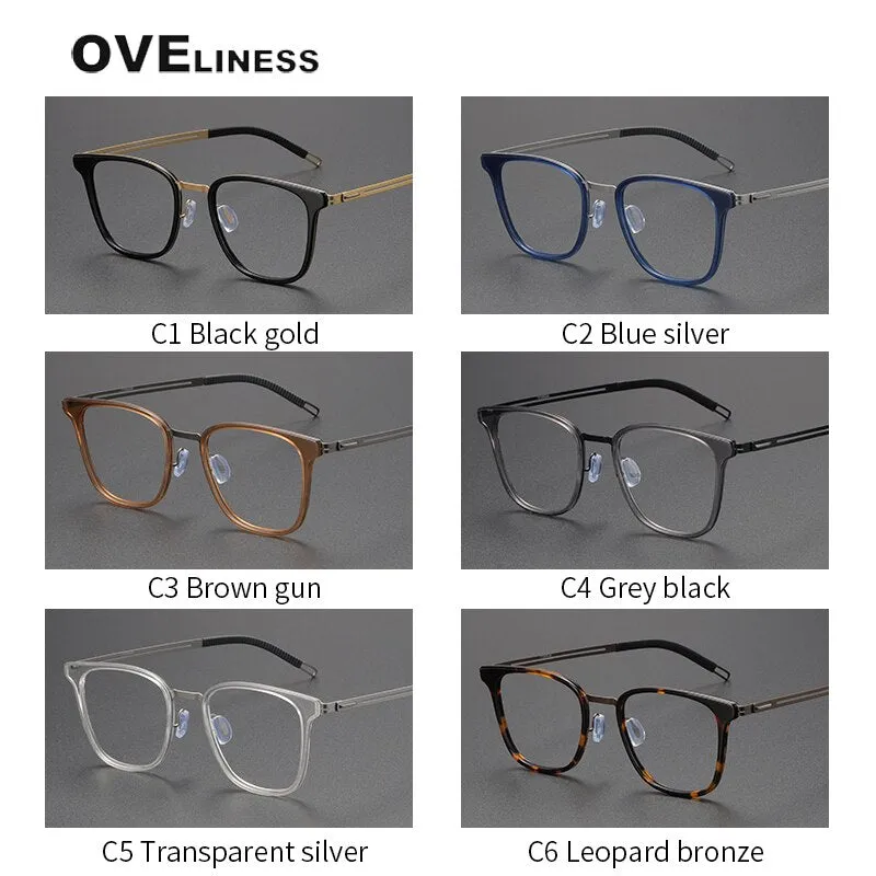 Oveliness Unisex Full Rim Square Titanium Eyeglasses 8202301