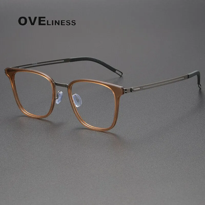 Oveliness Unisex Full Rim Square Titanium Eyeglasses 8202301
