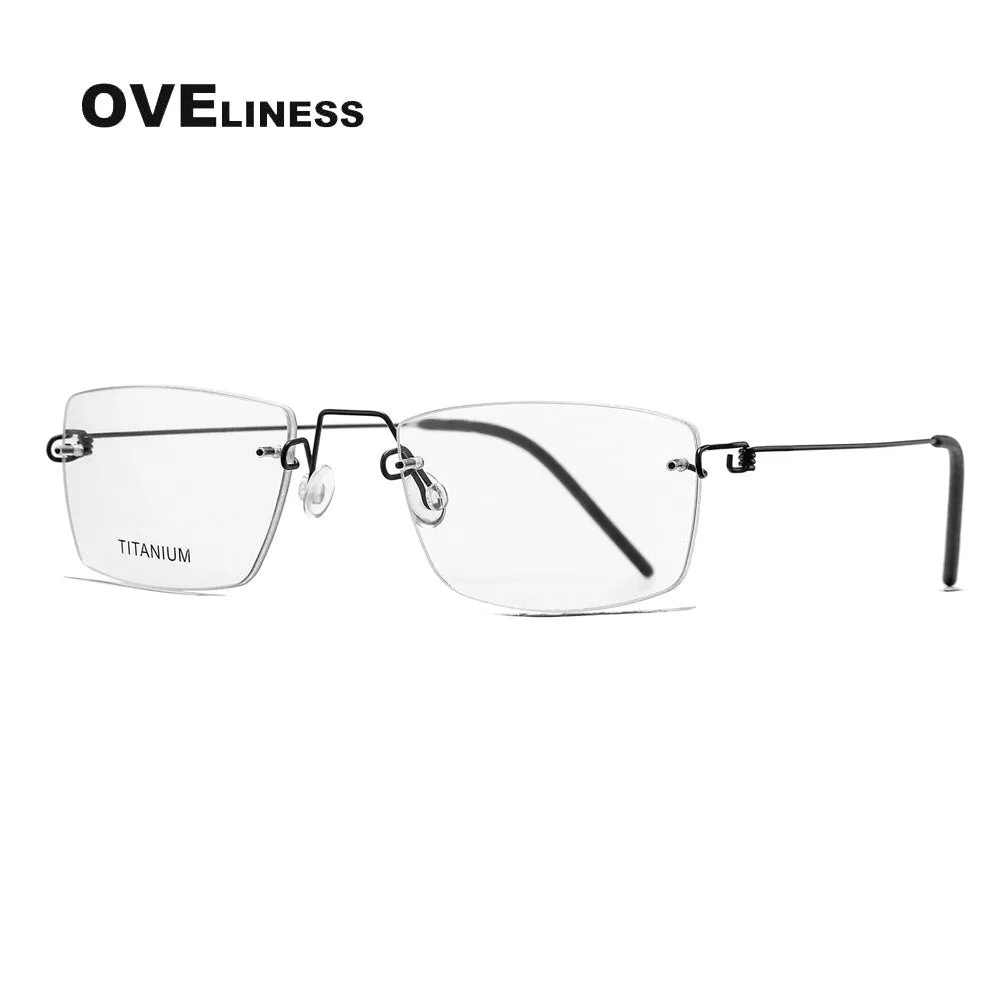Oveliness Unisex Rimless Square Screwless Titanium Eyeglasses R02