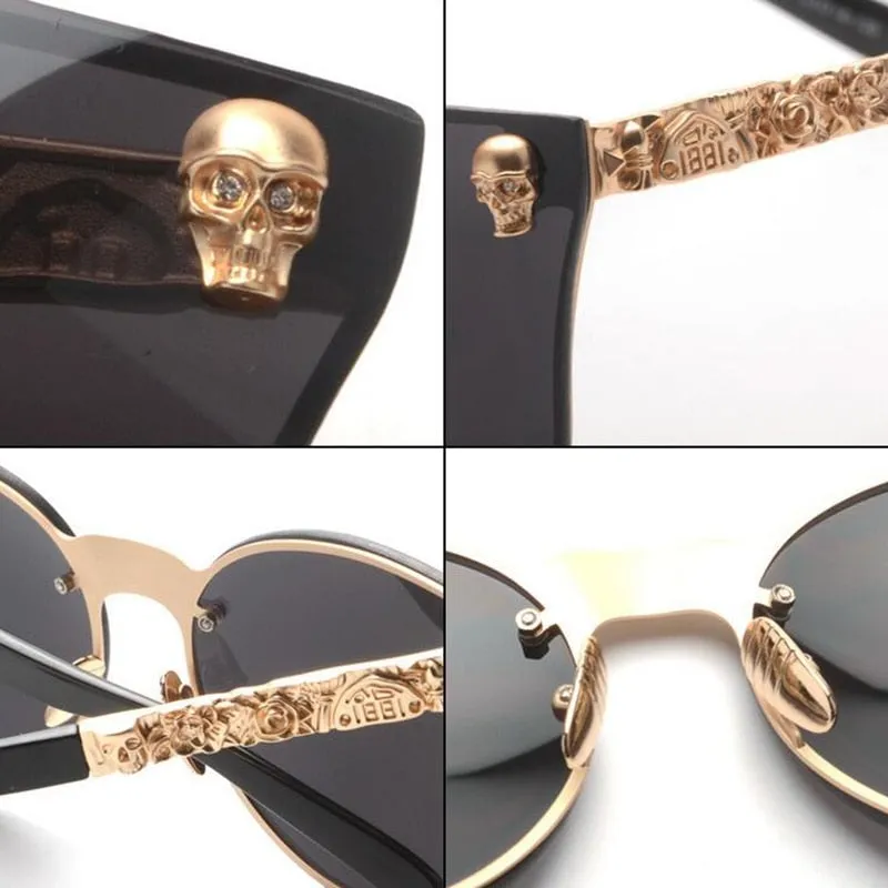 Oversize Pink Rose Gold Sunglasses with Jewel and Cat Eye Embellishments