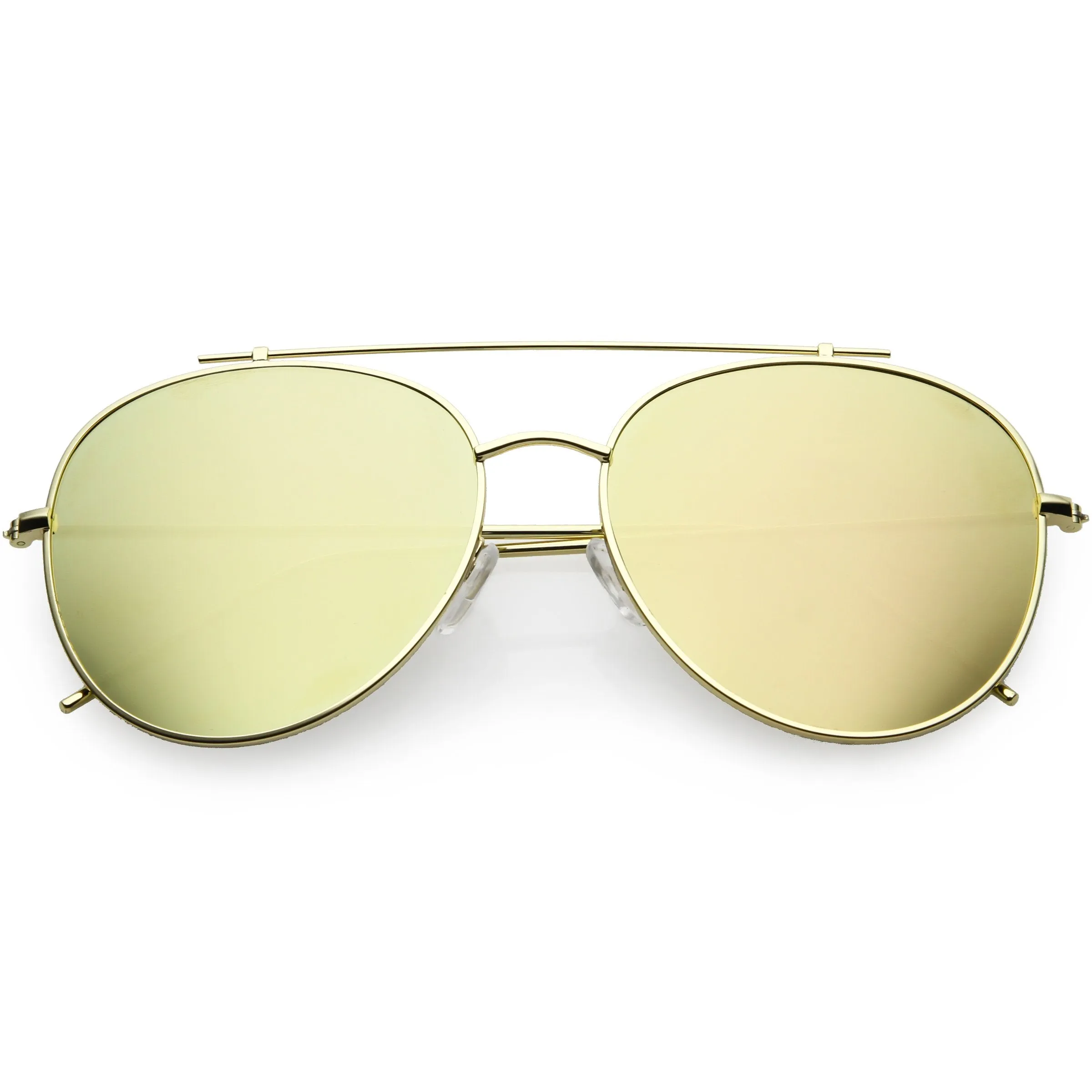 Oversize Retro Modern Mirrored Flat Lens Aviator Sunglasses C856