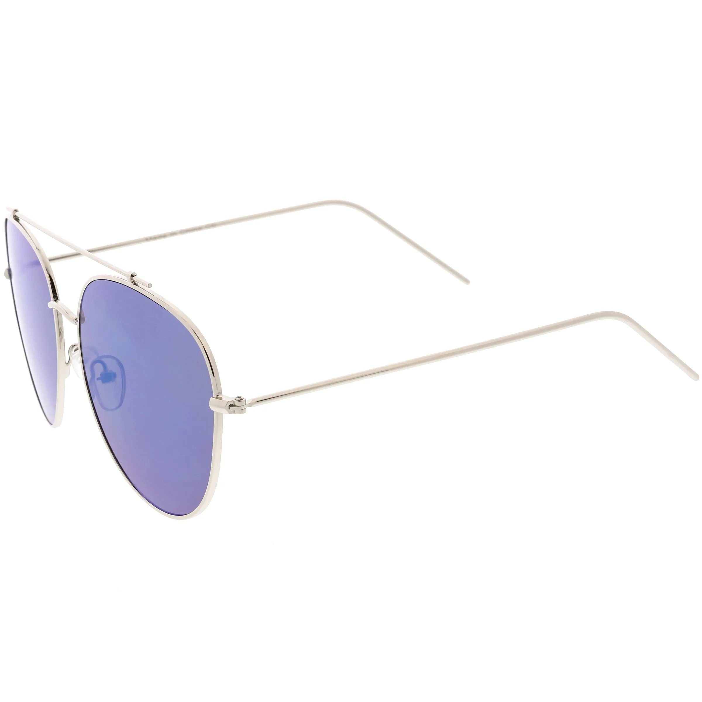 Oversize Retro Modern Mirrored Flat Lens Aviator Sunglasses C856