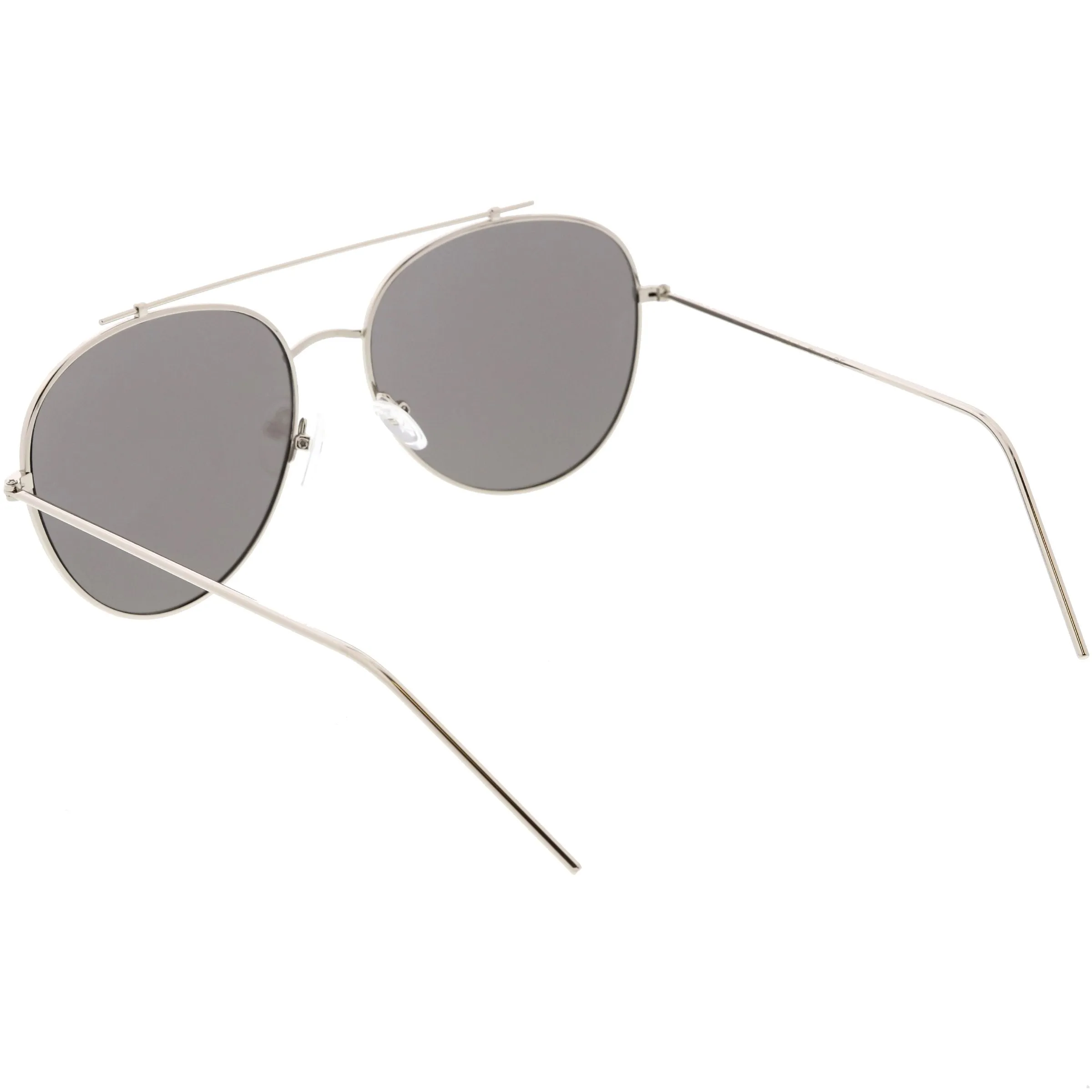 Oversize Retro Modern Mirrored Flat Lens Aviator Sunglasses C856