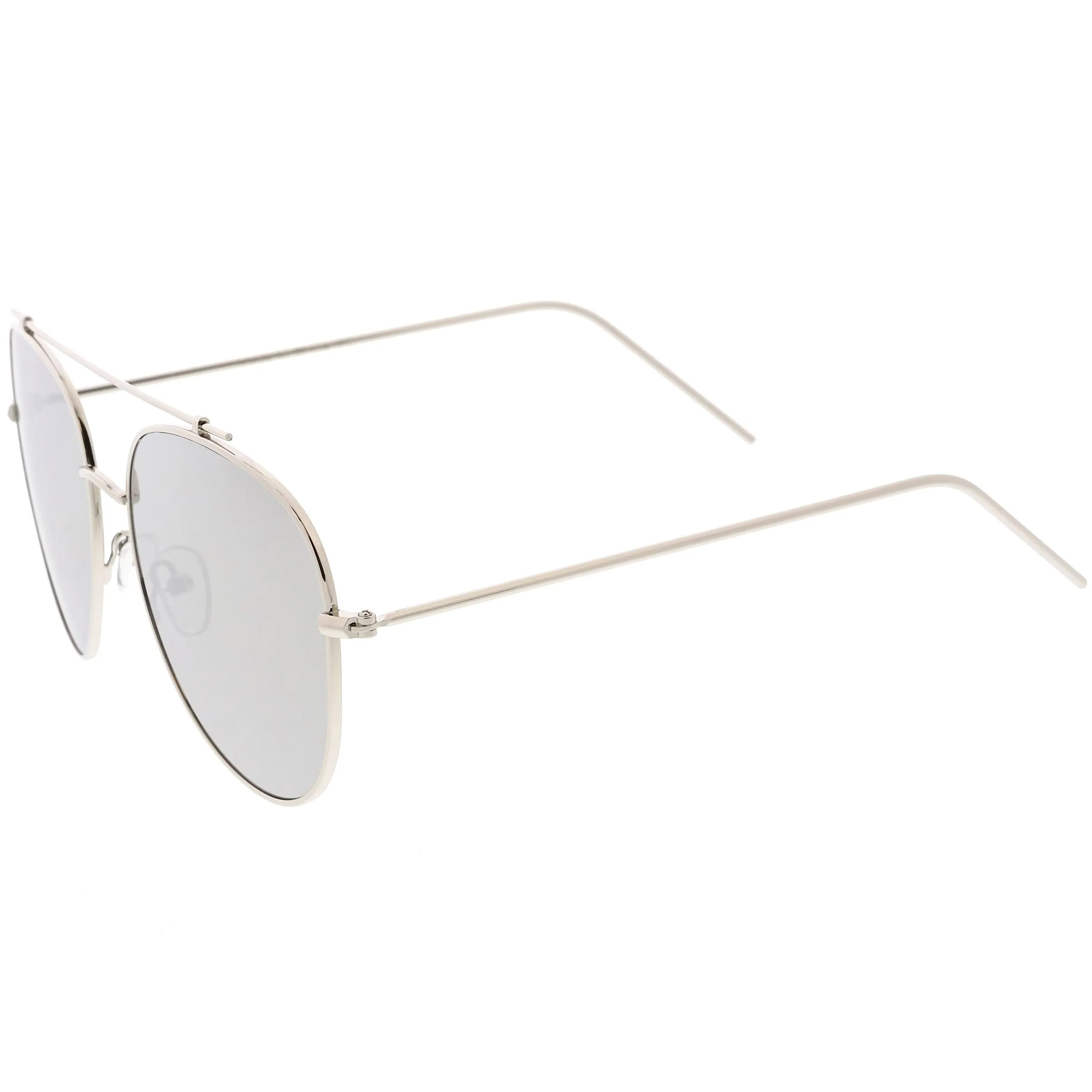 Oversize Retro Modern Mirrored Flat Lens Aviator Sunglasses C856