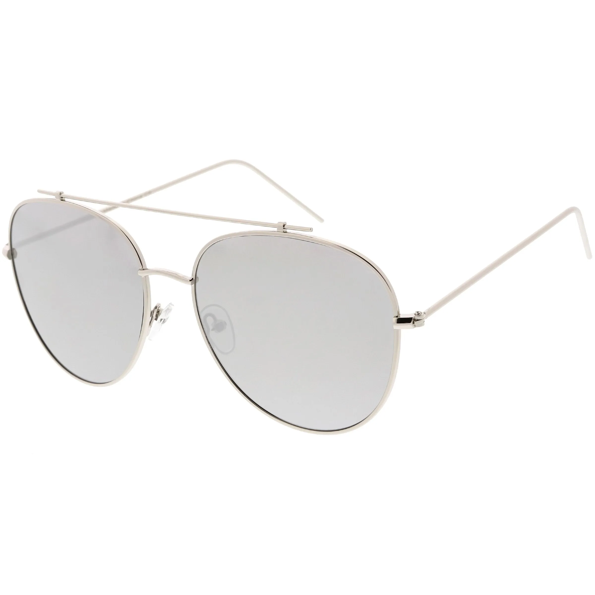 Oversize Retro Modern Mirrored Flat Lens Aviator Sunglasses C856