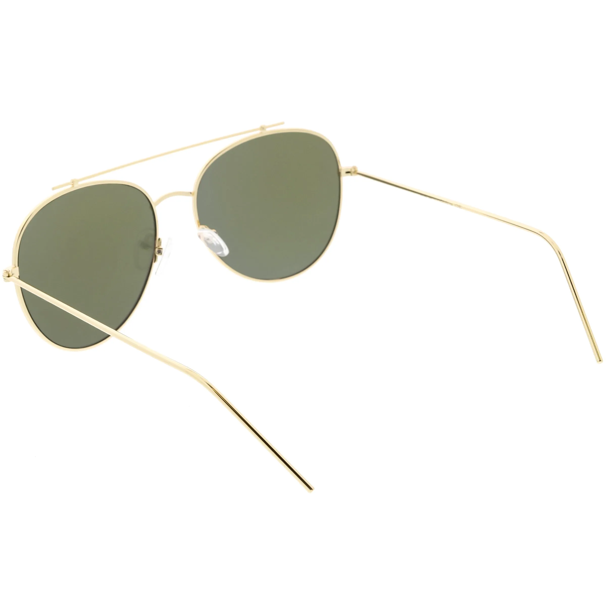 Oversize Retro Modern Mirrored Flat Lens Aviator Sunglasses C856
