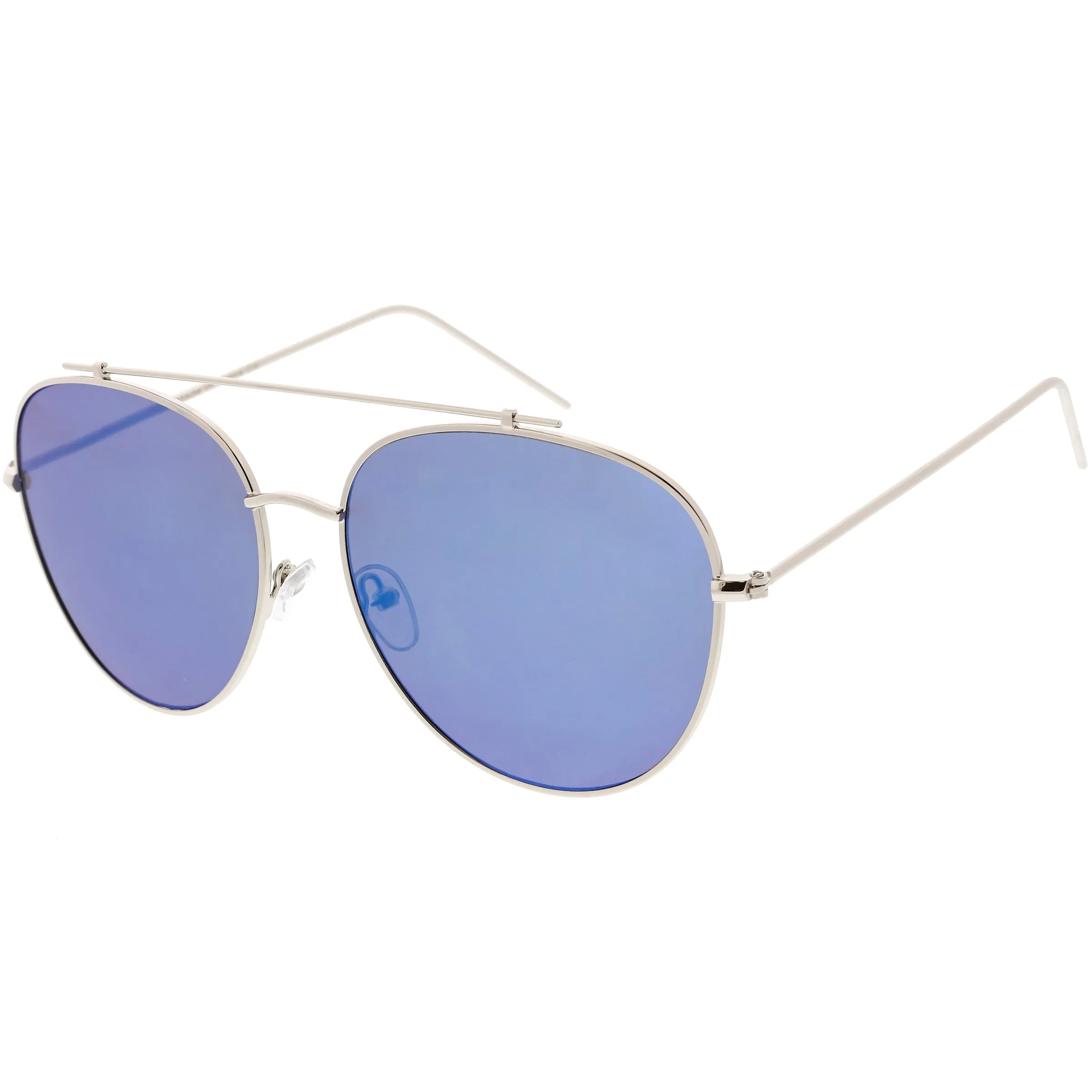 Oversize Retro Modern Mirrored Flat Lens Aviator Sunglasses C856