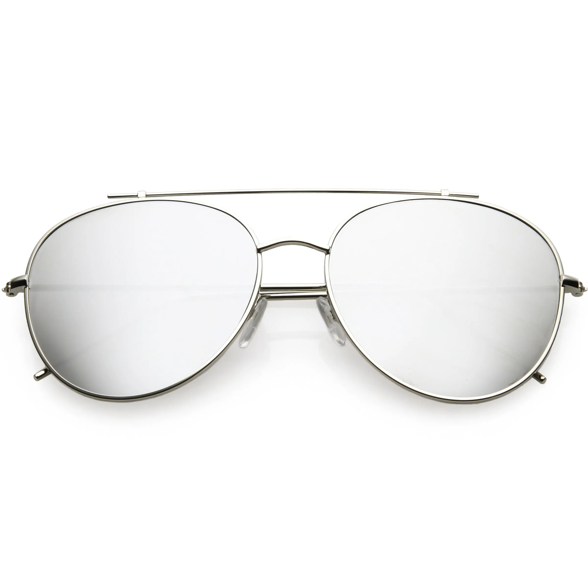 Oversize Retro Modern Mirrored Flat Lens Aviator Sunglasses C856
