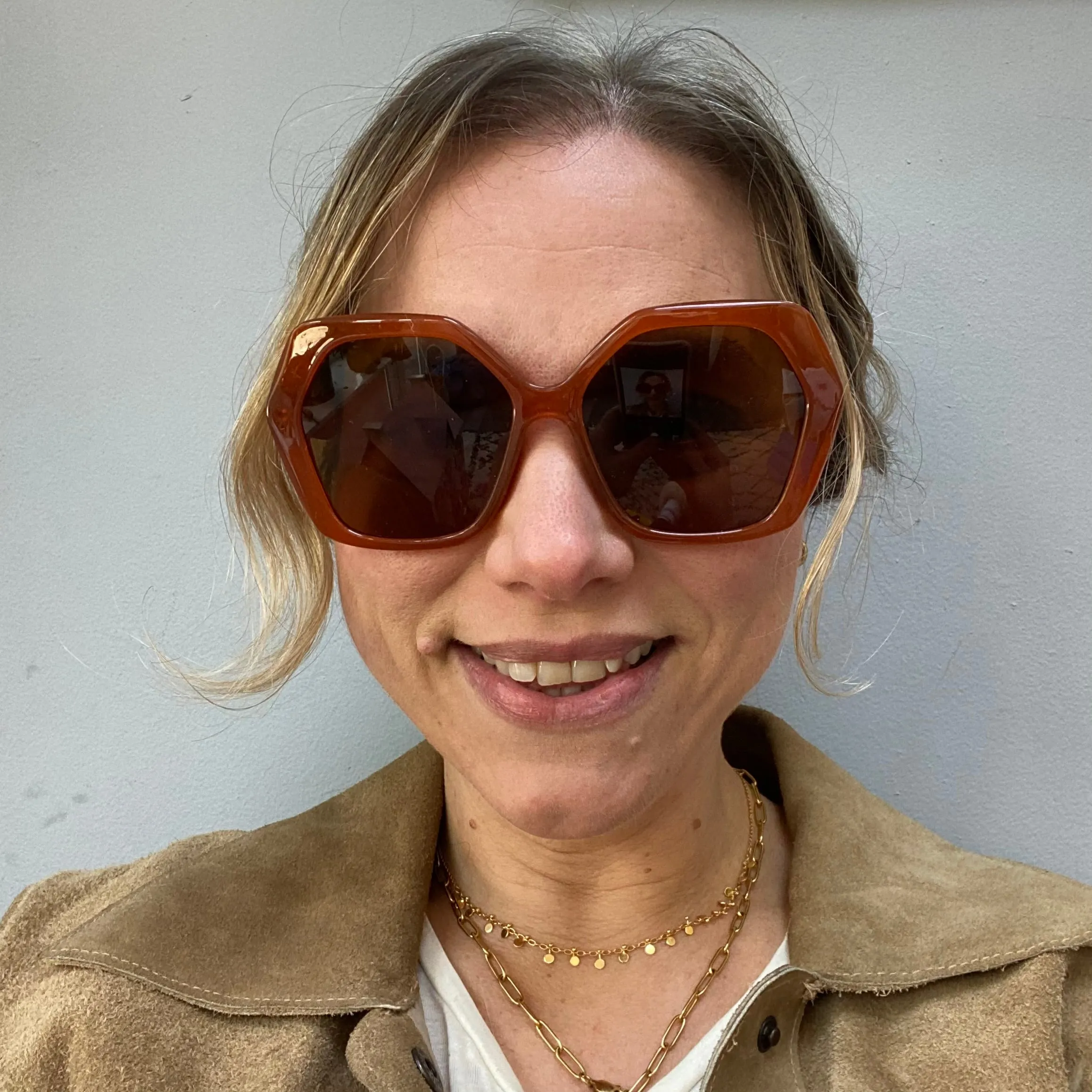 Oversized Amber Sunglasses
