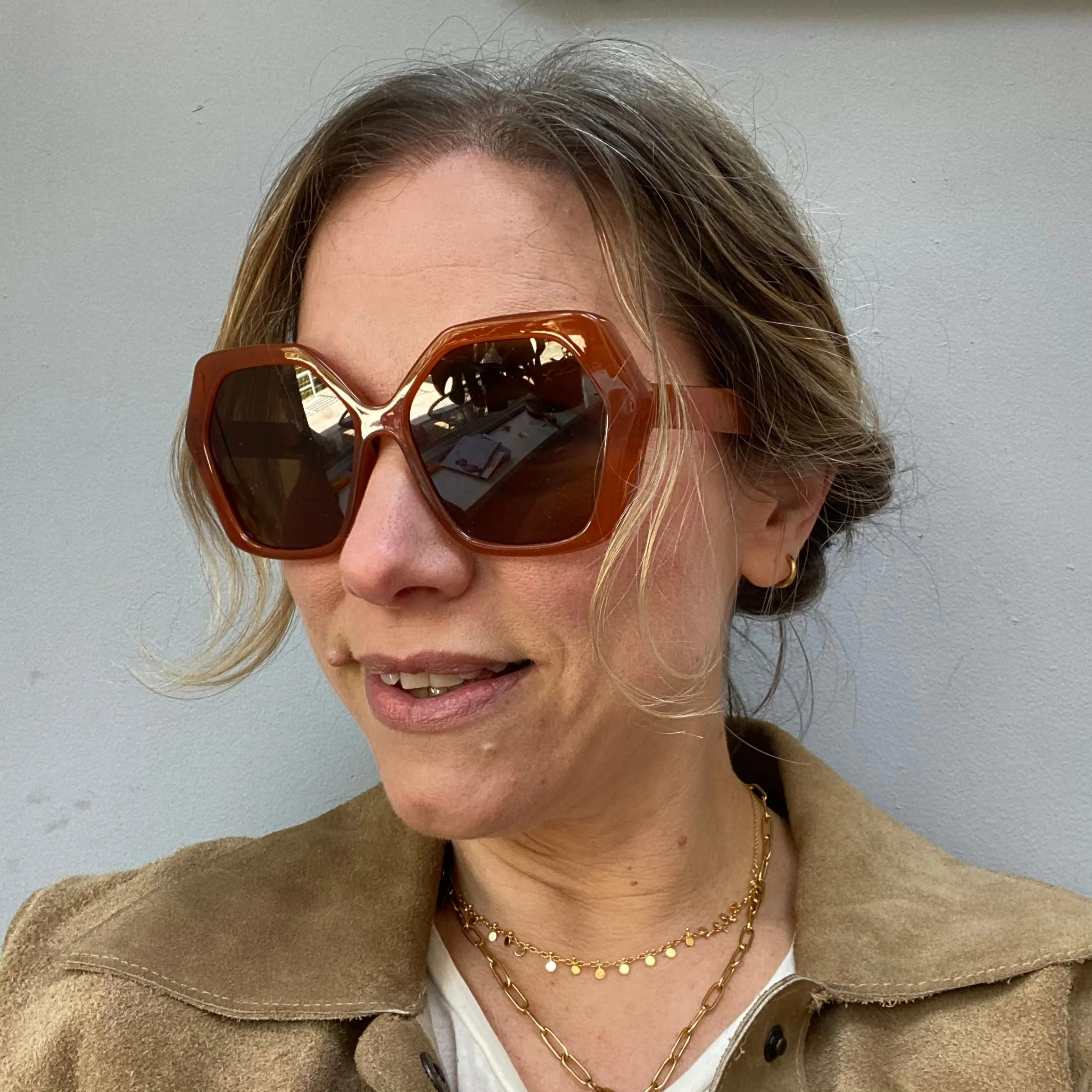 Oversized Amber Sunglasses