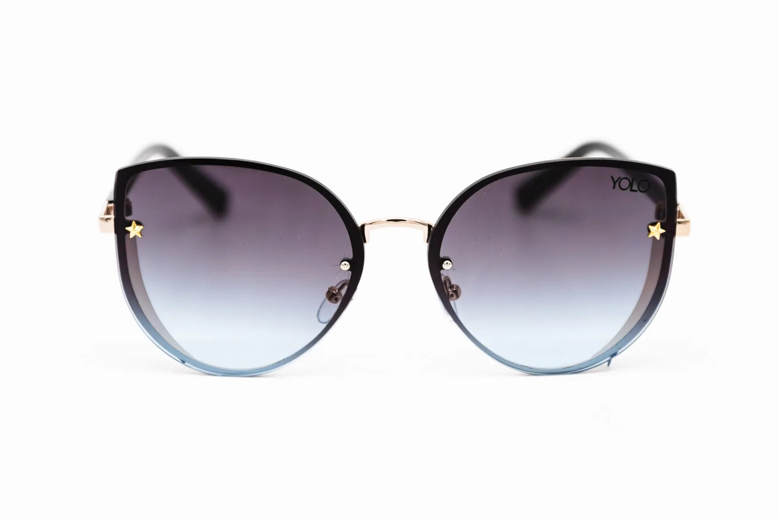 Oversized Cat Eye Side Glitter Shield Fashion Sunglasses