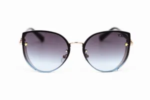 Oversized Cat Eye Side Glitter Shield Fashion Sunglasses