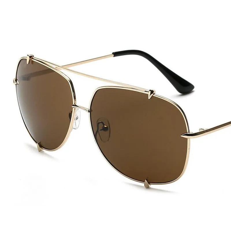Oversized Pilot Sunglasses UV400 Unisex Fashion,  Retro Designer Big Frame Sun Glasses - 6 Colors